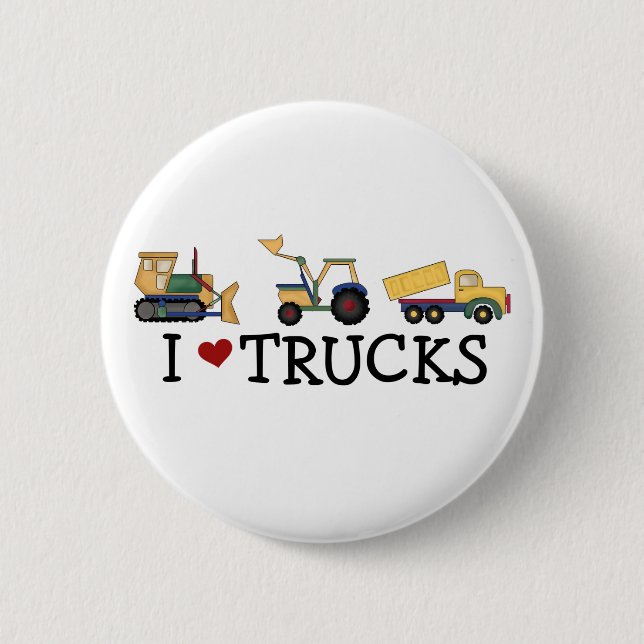 I Love Trucks T-shirts and Gifts Pinback Button (Front)