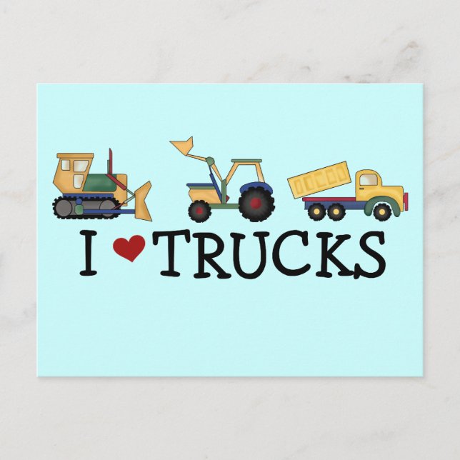 I Love Trucks T-shirts and Gifts Postcard (Front)