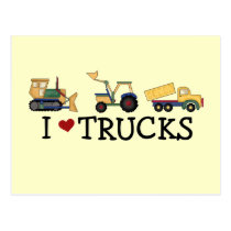 I Love Trucks T-shirts and Gifts Postcard I Love Trucks T-shirts and Gifts Postcard