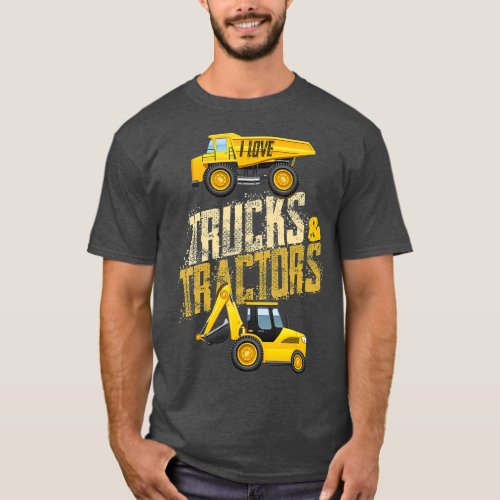 I Love Trucks  Tractors Bulldozers Kids T_Shirt