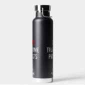 I Love True Crime Podcasts Cool Personalized Black Water Bottle (Left)