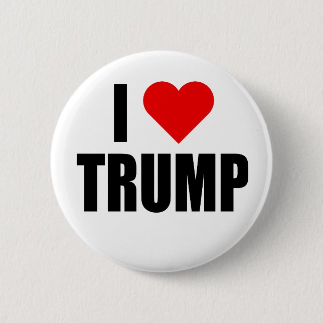 "I LOVE TRUMP" 1.25-inch Pinback Button (Front)