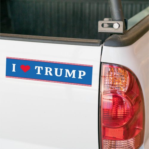 I Love Trump 2024 US Presidential Election Blue Bumper Sticker