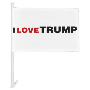 I Love Trump Car Flag