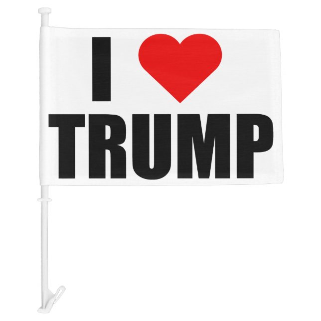 “I LOVE TRUMP” CAR FLAG (Front)