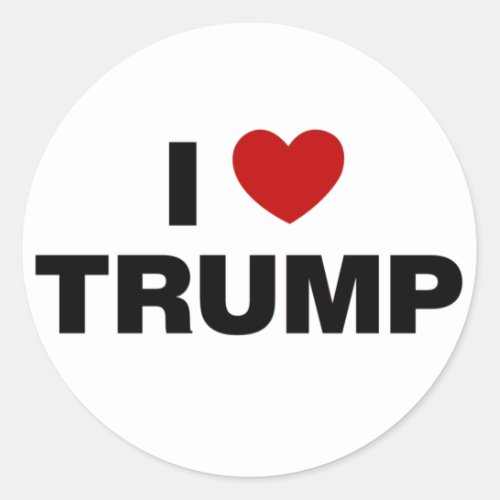 I Love Trump Classic Round Sticker