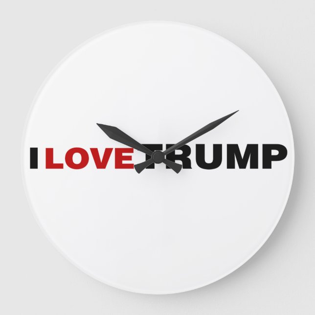 I Love Trump Large Clock (Front)