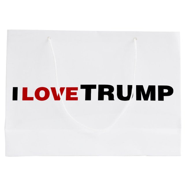 I Love Trump Large Gift Bag (Back)
