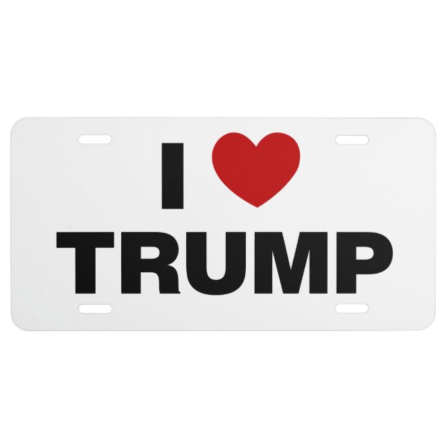 I Love Trump License Plate (Front)