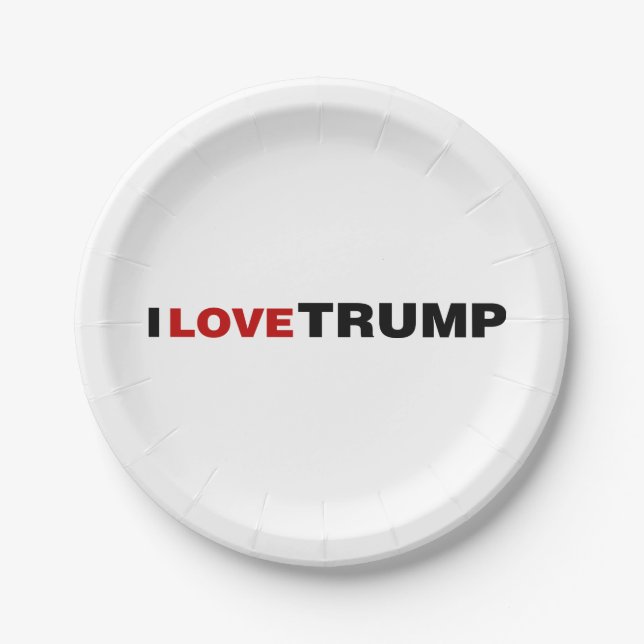 I Love Trump Paper Plates (Front)