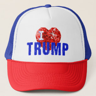 I Love Trump Red White and Blue Trucker Hat