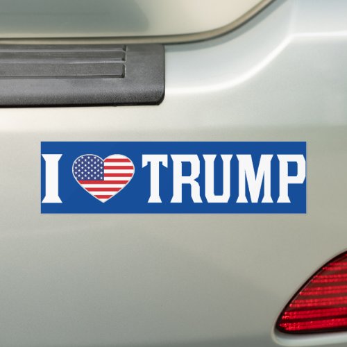 I Love Trump US Flag Pro_Trump Bumper Sticker