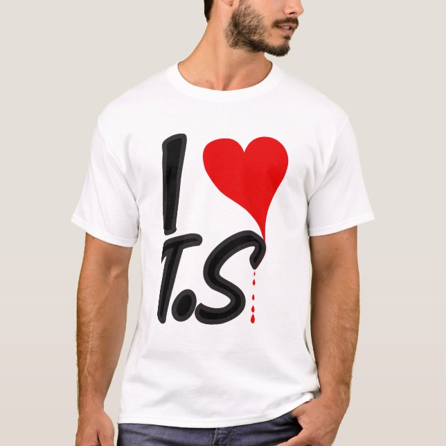 I love TS | Valentine's Day Lovers Couples T-Shirt (Front)