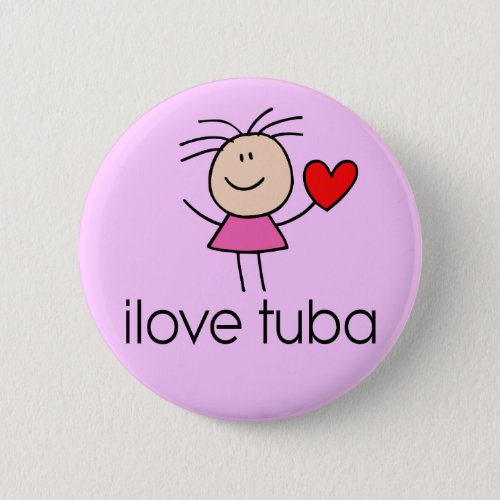 I Love Tuba Button