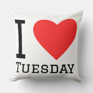 I love tuesday throw pillow