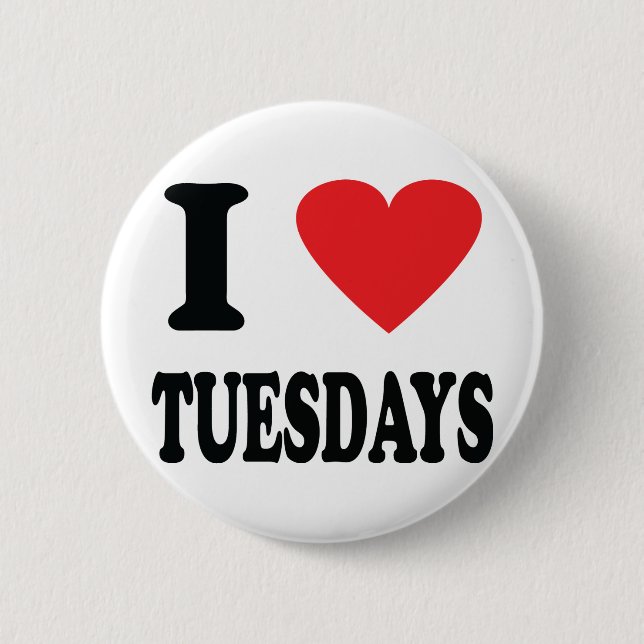 I love tuesdays icon pinback button (Front)