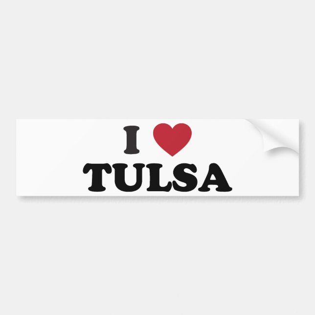 I Love Tulsa Oklahoma Bumper Sticker (Front)
