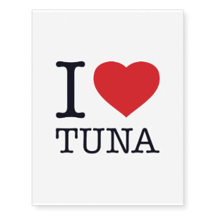 I LOVE TUNA TEMPORARY TATTOOS