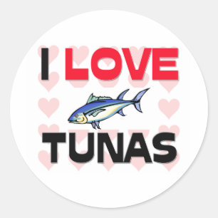 I Love Tunas Classic Round Sticker