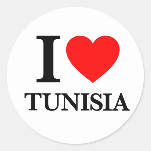I Love Tunisia Classic Round Sticker