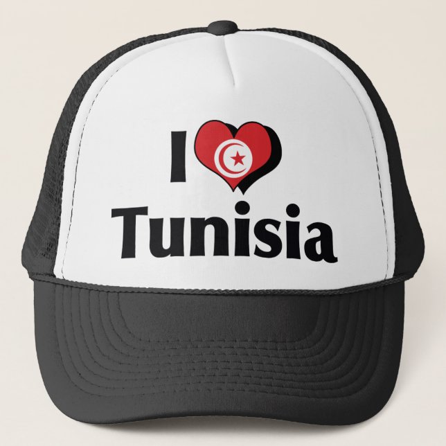 I Love Tunisia Flag Trucker Hat (Front)