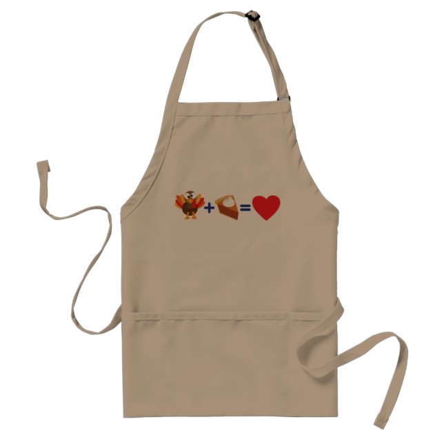 I Love Turkey and Pumpkin Pie Adult Apron (Front)