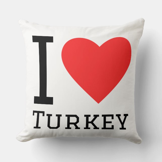 I love turkey throw pillow (Front)