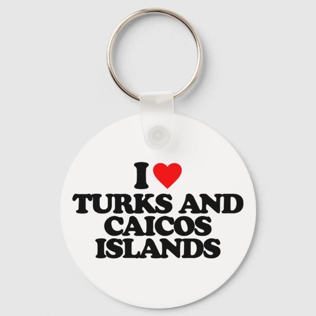 I LOVE TURKS AND CAICOS ISLANDS KEYCHAIN (Front)