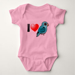 I Love Turquoise Linnies Baby Jersey Bodysuit