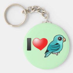 I Love Turquoise Linnies Basic Button Keychain