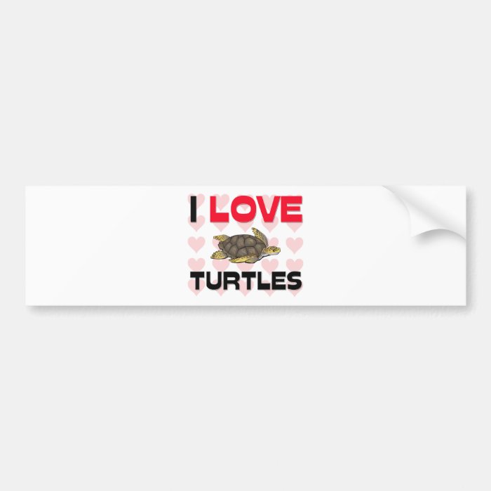 I Love Turtles Bumper Sticker