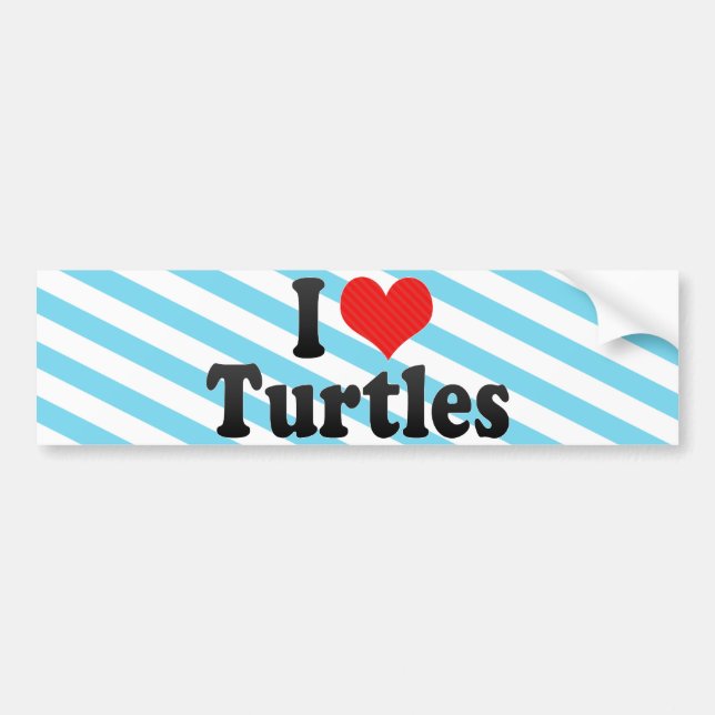 I Love Turtles Bumper Sticker (Front)