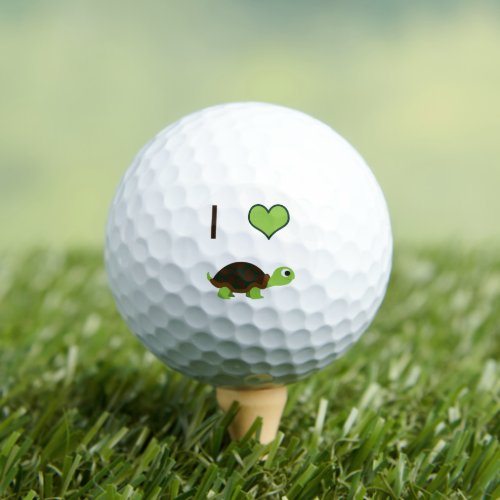 I Love Turtles Golf Balls