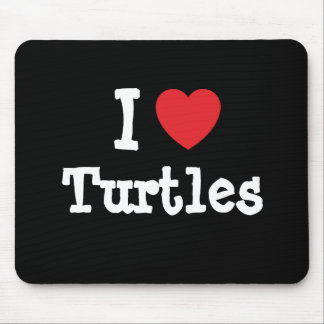 I love Turtles heart custom personalized Mouse Pad