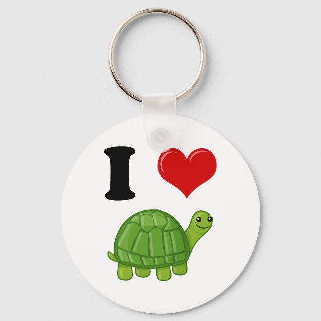 I Love Turtles Keychain (Front)