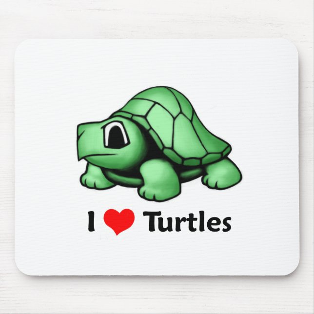 I love Turtles Mouse Pad (Front)