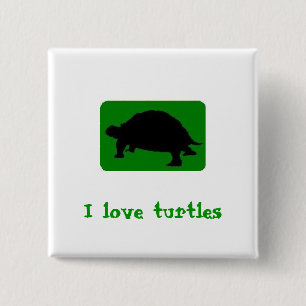 I love turtles pinback button