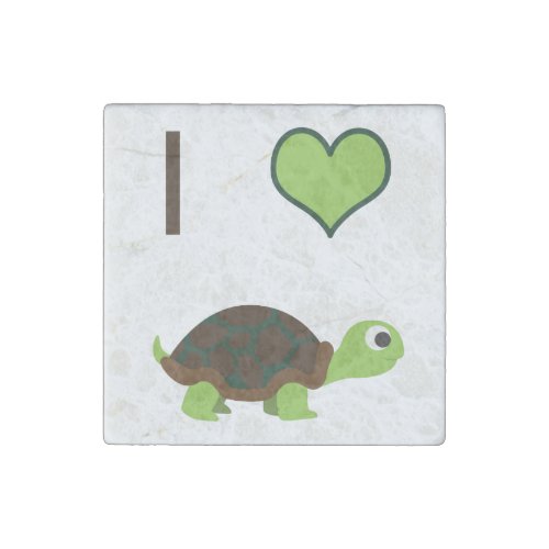 I Love Turtles Stone Magnet