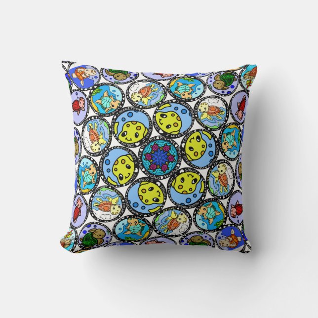 I love turtles  throw pillow (Front)