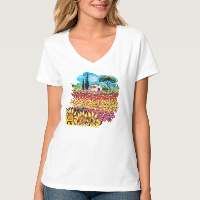 I LOVE TUSCANY AND SUNFLOWERS T-Shirt (Front)