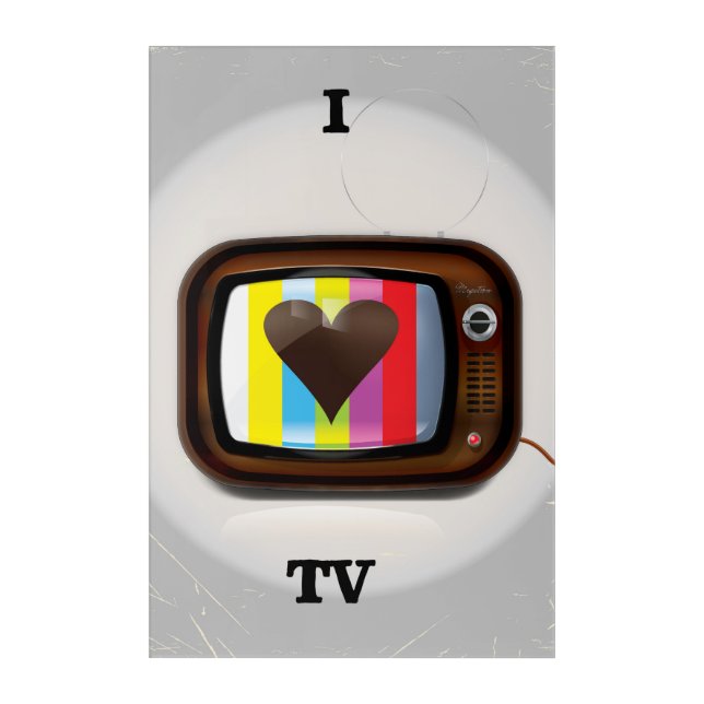 I love Tv cartoon poster Acrylic Print (Front)