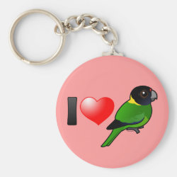 I Love Twenty-eight Parrots Basic Button Keychain
