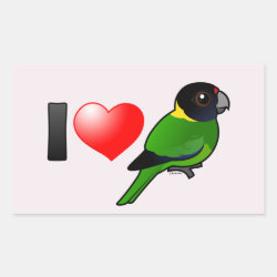 I Love Twenty-eight Parrots Rectangle Sticker