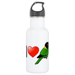 I Love Twenty-eight Parrots Water Bottle (24 oz)