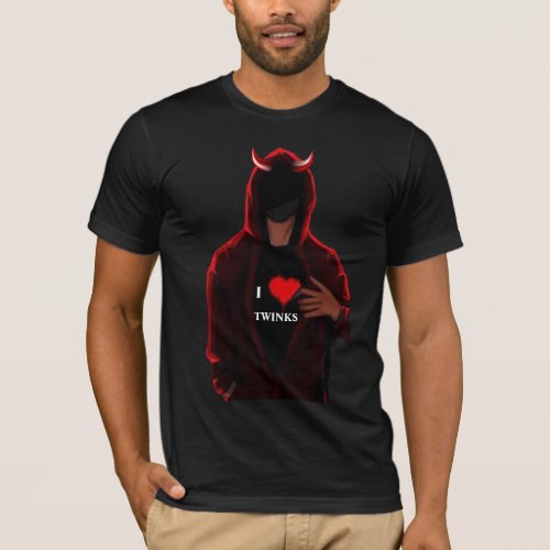 I Love Twinks LGBTQ Gay Devil Daddy T_Shirt