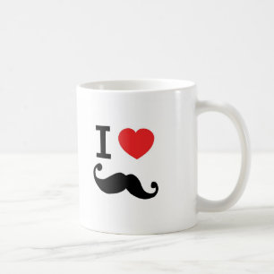 I Love twirly mustache Coffee Mug