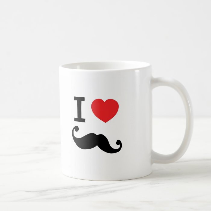 I Love twirly mustache Mug