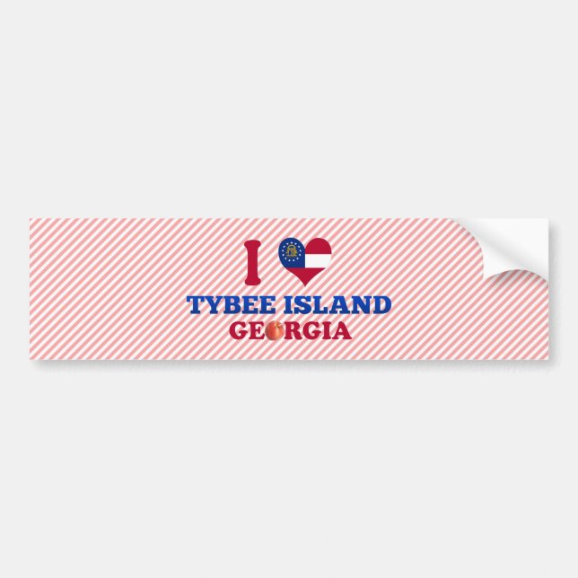 I Love Tybee Island, Georgia Bumper Sticker (Front)