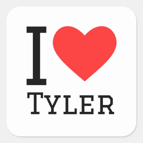 I love Tyler  Square Sticker