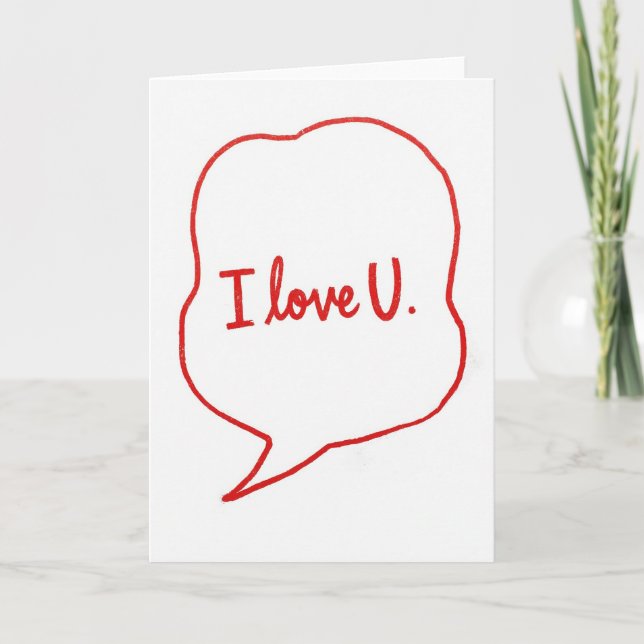 I Love U Cute Card (Front)